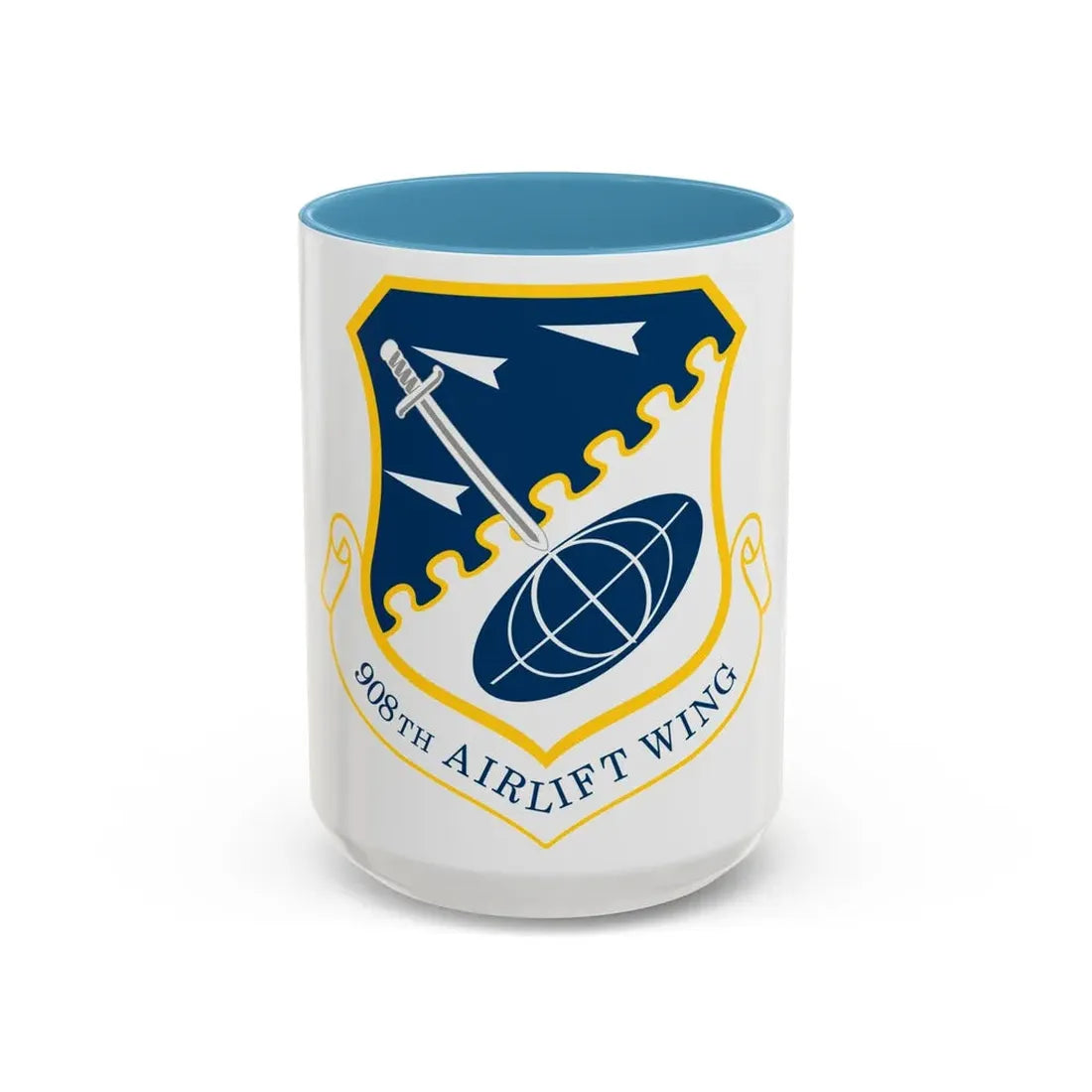 USAF 908th Airlift Wing (U.S. Air Force) Accent Coffee Mug 15oz Light Blue - Go Mug Yourself