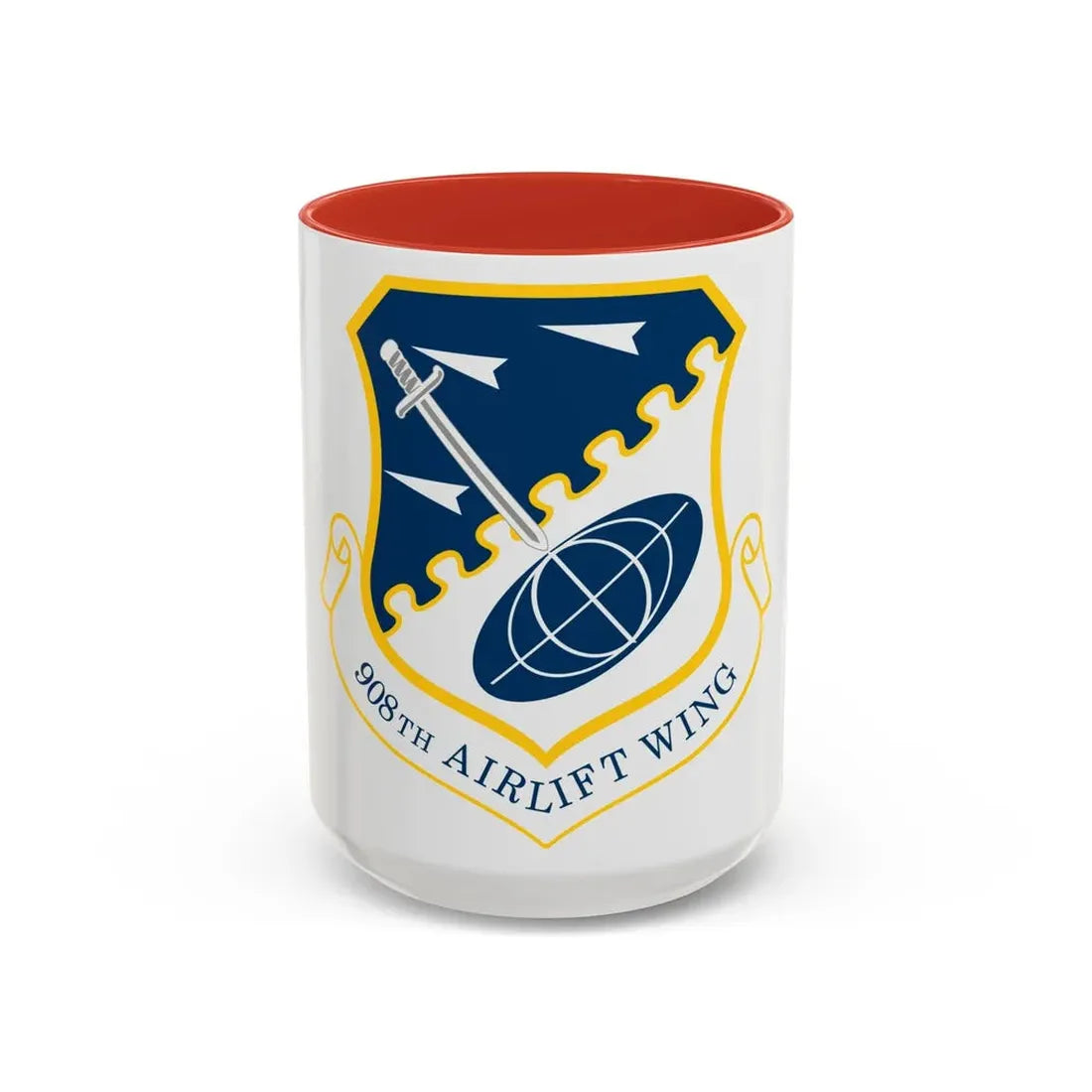 USAF 908th Airlift Wing (U.S. Air Force) Accent Coffee Mug 15oz Red - Go Mug Yourself