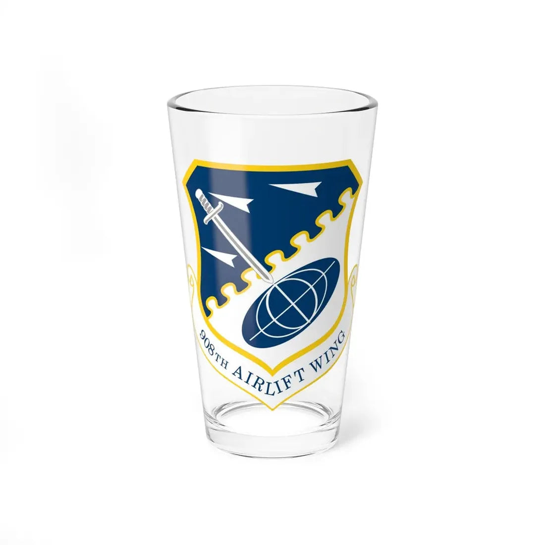 USAF 908th Airlift Wing (U.S. Air Force) Pint Glass 16oz 16oz - Go Mug Yourself