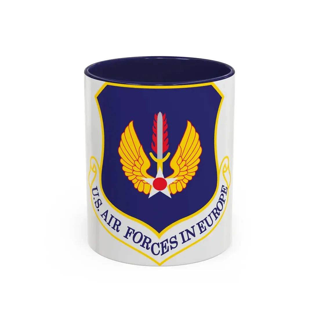 USAF in Europe (U.S. Air Force) Accent Coffee Mug 11oz Navy - Go Mug Yourself