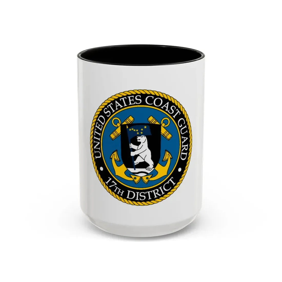 USCG 17th District (U.S. Coast Guard) Accent Coffee Mug 15oz Black - Go Mug Yourself