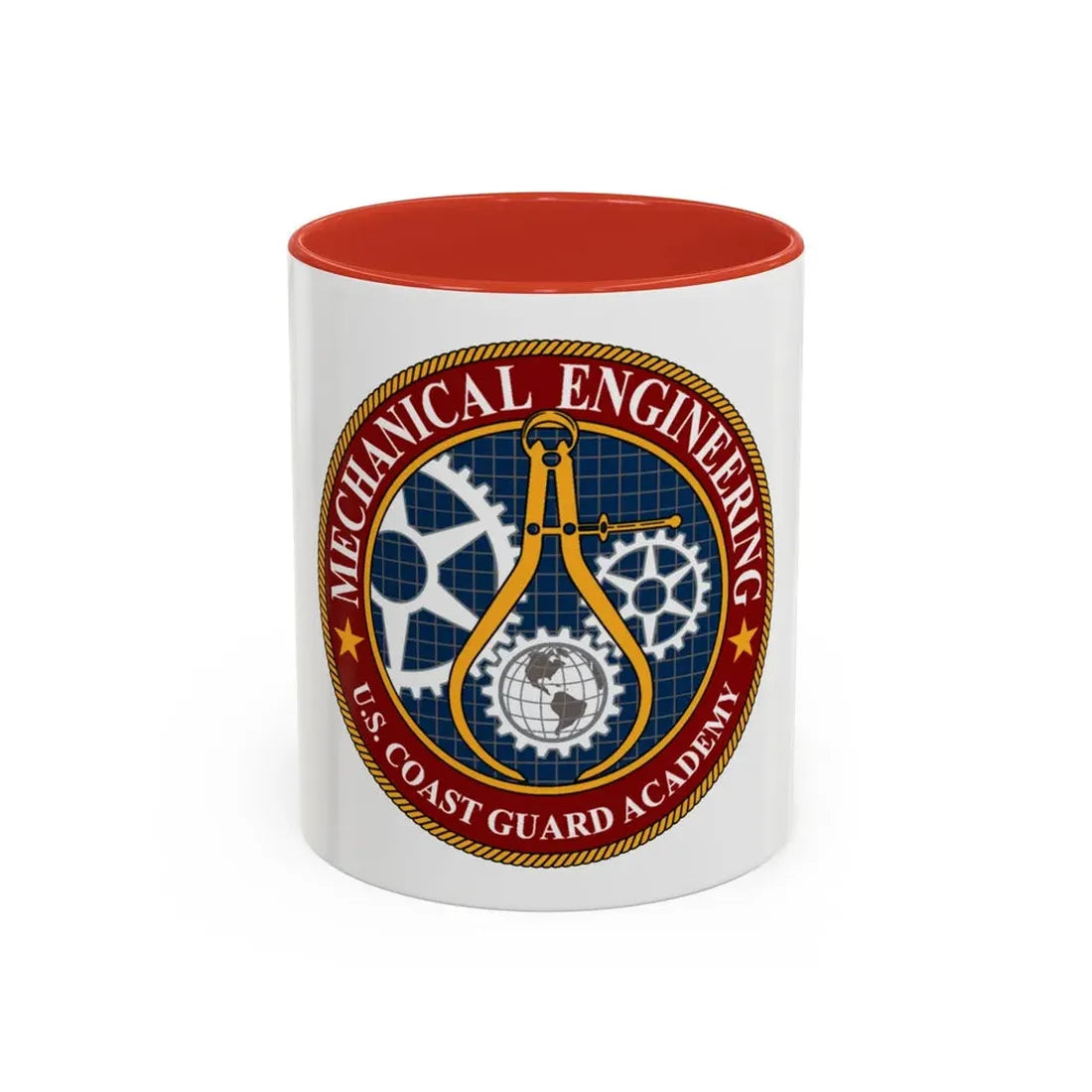 USCG Acad Mech Engineering (U.S. Coast Guard) Accent Coffee Mug 11oz Red - Go Mug Yourself