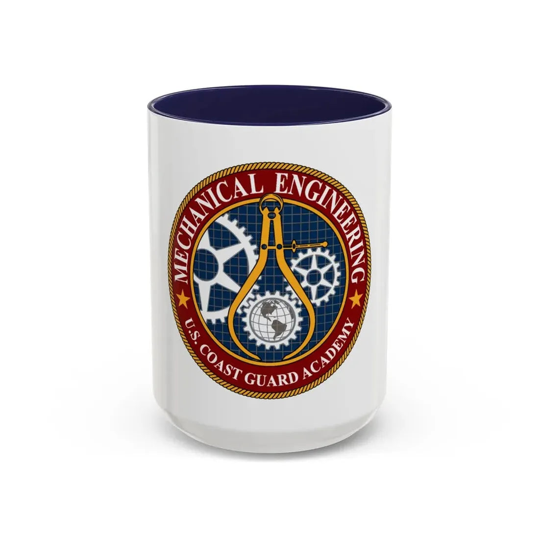 USCG Acad Mech Engineering (U.S. Coast Guard) Accent Coffee Mug 15oz Navy - Go Mug Yourself