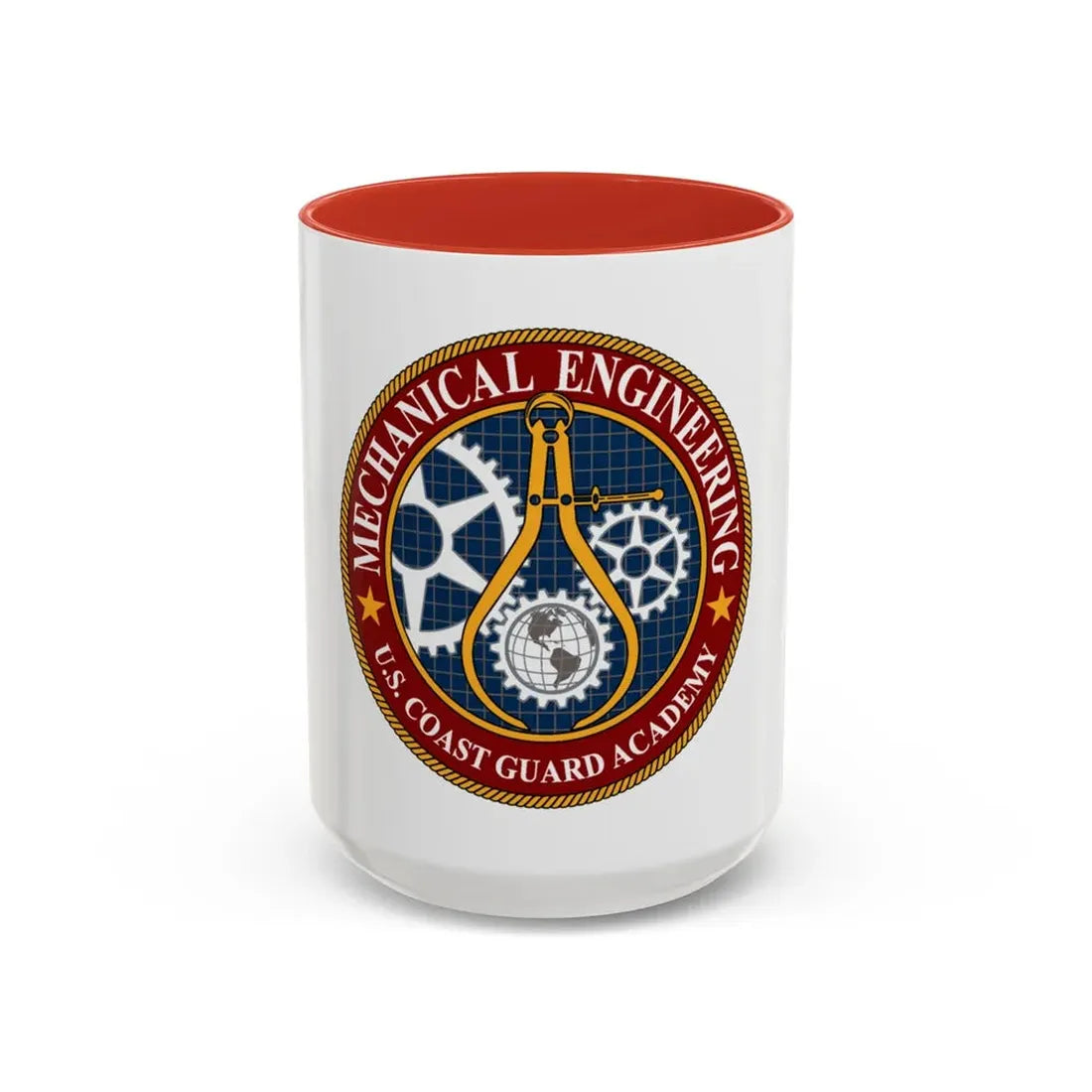 USCG Acad Mech Engineering (U.S. Coast Guard) Accent Coffee Mug 15oz Red - Go Mug Yourself