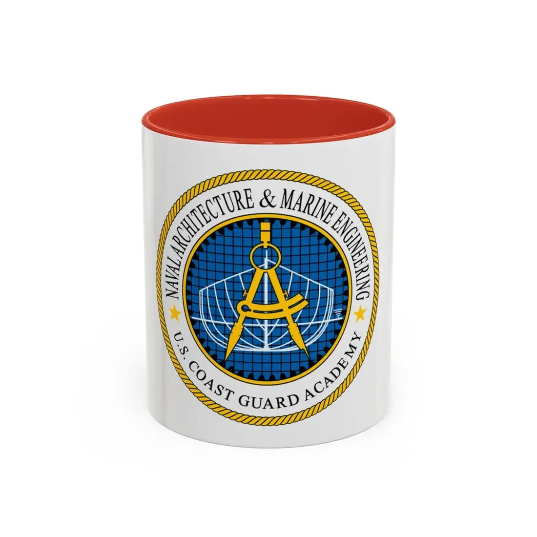 USCG Academy NA&ME (U.S. Coast Guard) Accent Coffee Mug 11oz Red - Go Mug Yourself