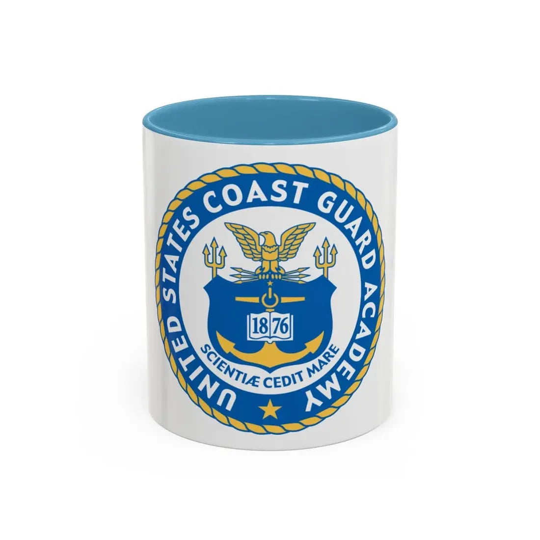 USCG Academy (U.S. Coast Guard) Accent Coffee Mug 11oz Light Blue - Go Mug Yourself