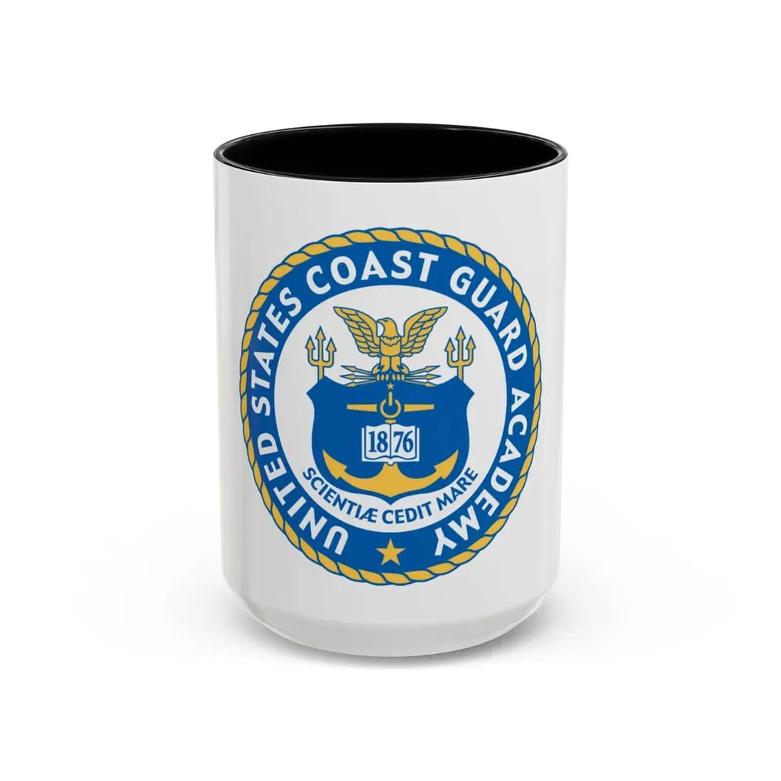 USCG Academy (U.S. Coast Guard) Accent Coffee Mug 15oz Black - Go Mug Yourself