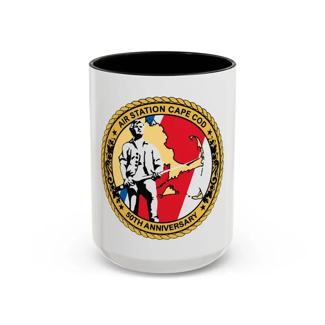 USCG Air Station CAPE COD (U.S. Coast Guard) Accent Coffee Mug 15oz Black - Go Mug Yourself
