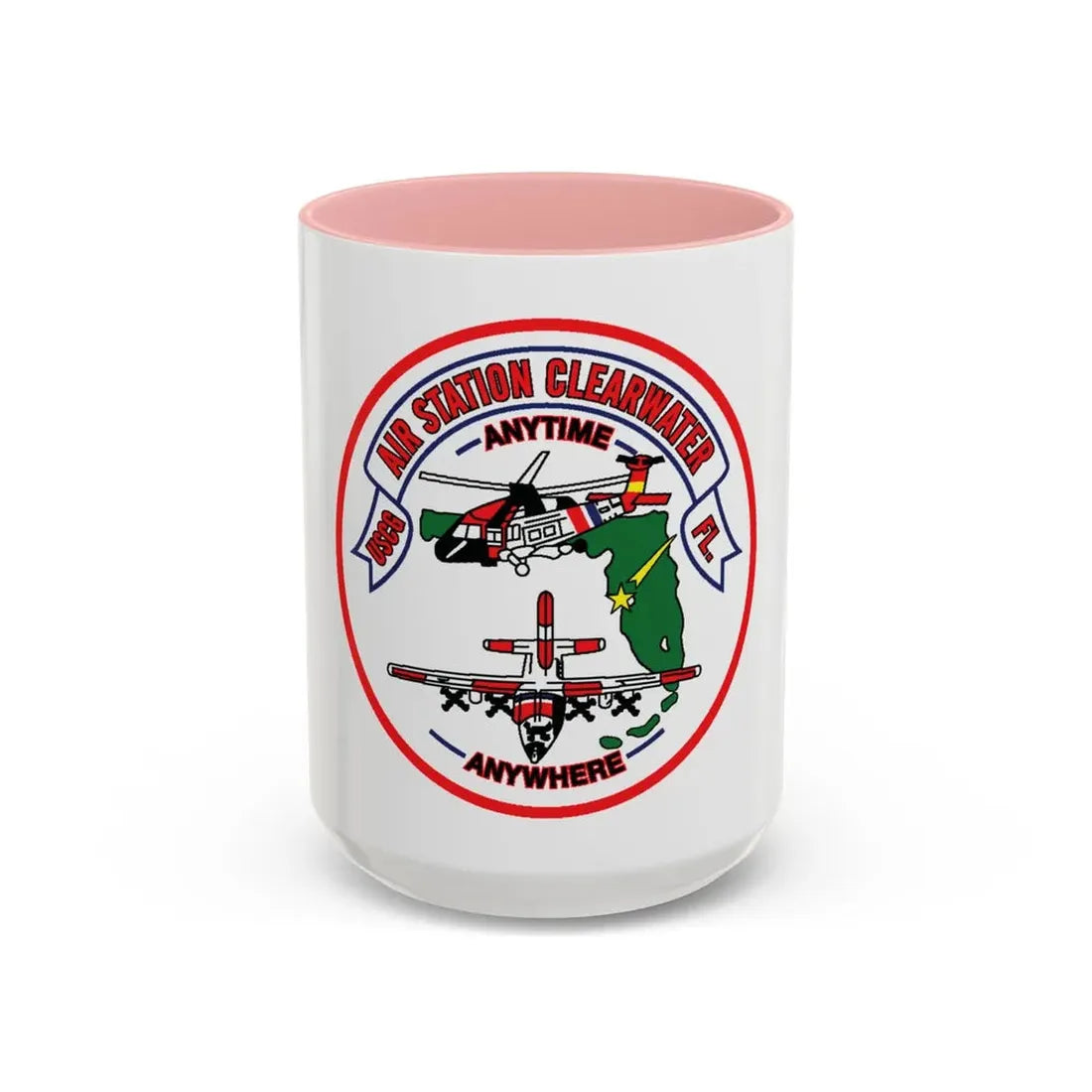 USCG Air Station Clearwater FL (U.S. Coast Guard) Accent Coffee Mug 15oz Pink - Go Mug Yourself