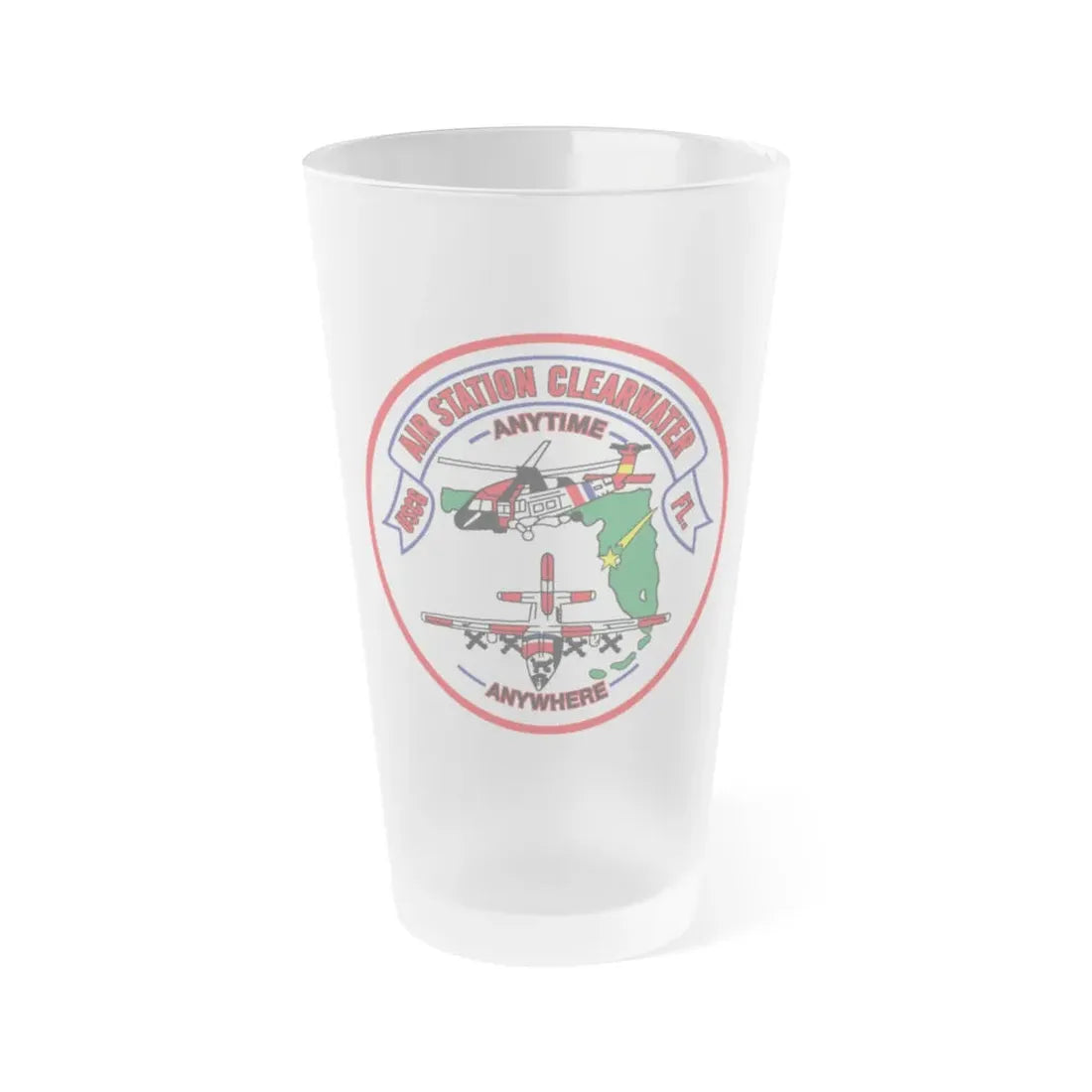 USCG Air Station Clearwater New 1996 (U.S. Coast Guard) Frosted Pint Glass 16oz Default Title - Go Mug Yourself