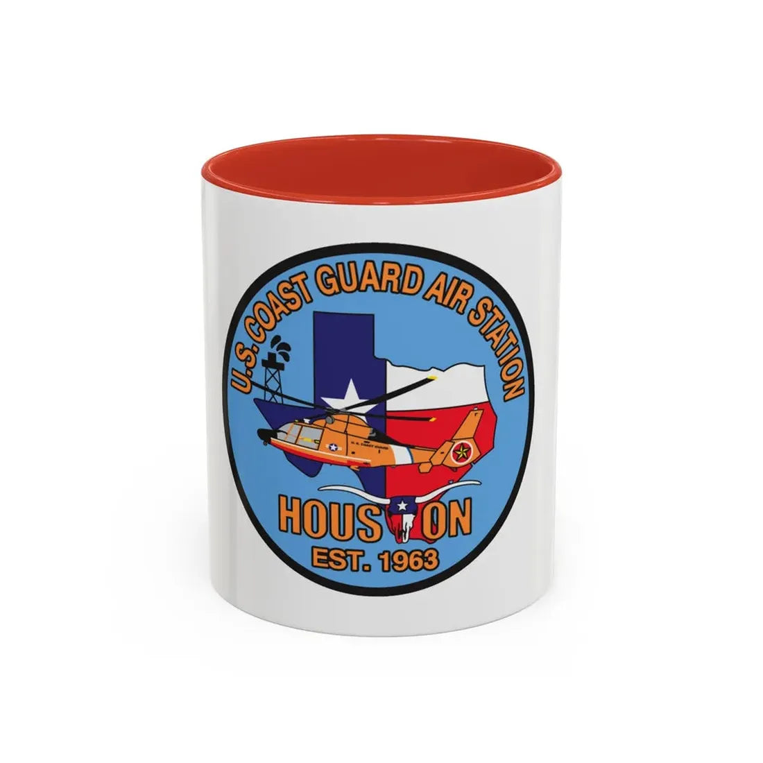 USCG Air Station Houston 2 (U.S. Coast Guard) Accent Coffee Mug 11oz Red - Go Mug Yourself