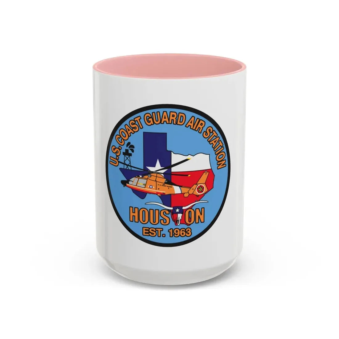 USCG Air Station Houston 2 (U.S. Coast Guard) Accent Coffee Mug 15oz Pink - Go Mug Yourself