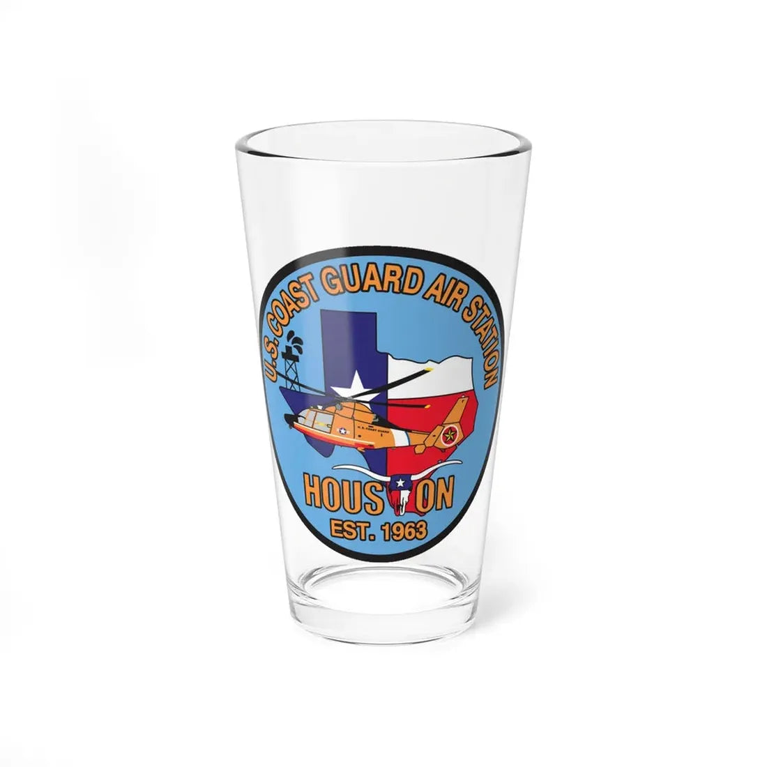 USCG Air Station Houston 2 (U.S. Coast Guard) Pint Glass 16oz 16oz - Go Mug Yourself