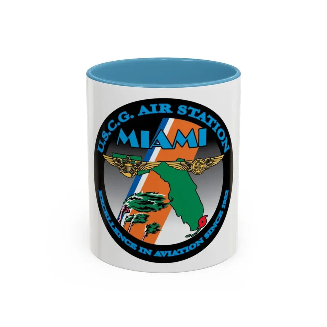 USCG Air Station Miami (U.S. Coast Guard) Accent Coffee Mug 11oz Light Blue - Go Mug Yourself