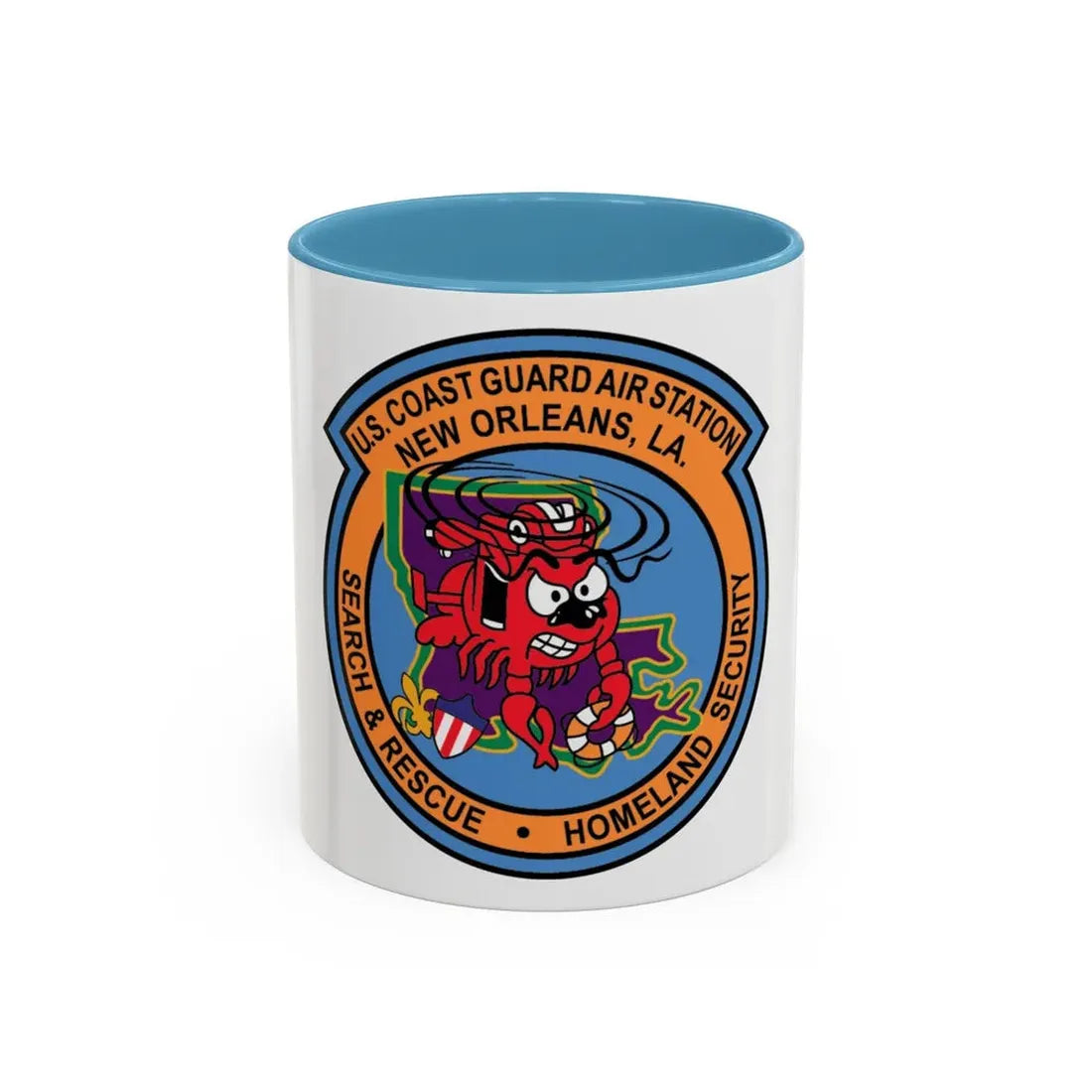 USCG Air Station New Orleans (U.S. Coast Guard) Accent Coffee Mug 11oz Light Blue - Go Mug Yourself