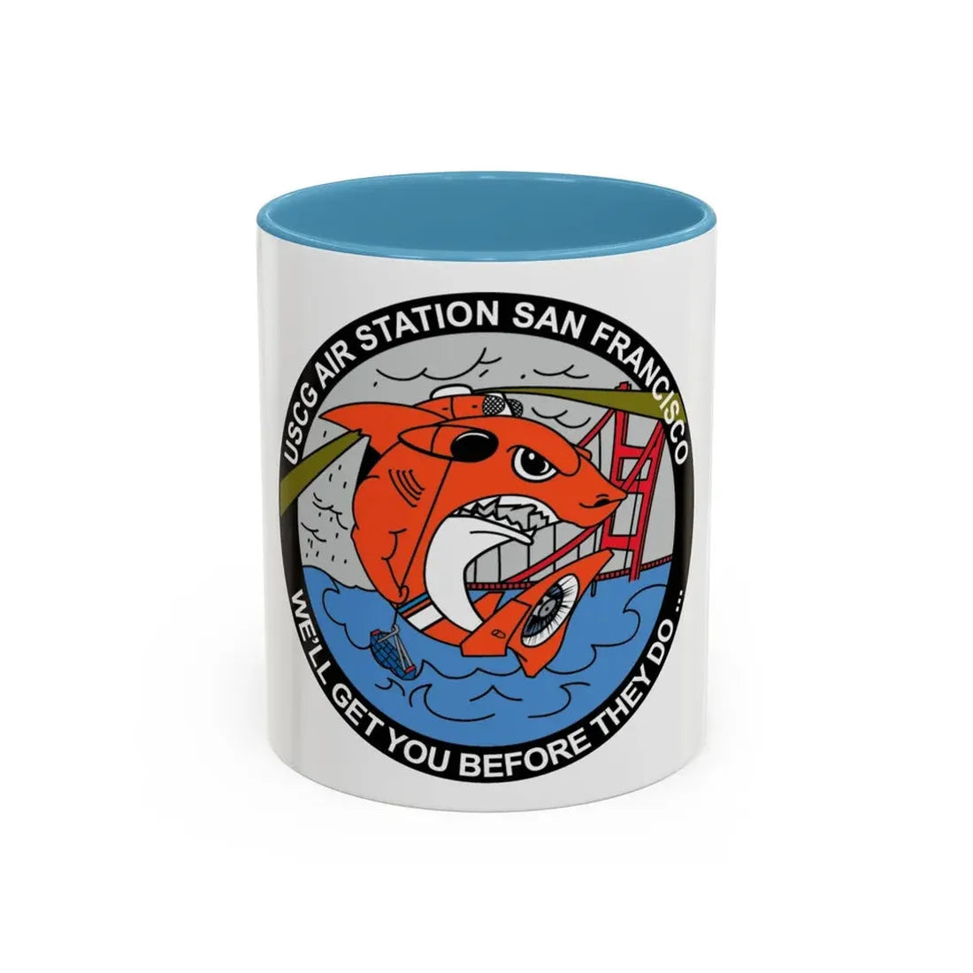 USCG Air Station San Francisco 2 (U.S. Coast Guard) Accent Coffee Mug 11oz Light Blue - Go Mug Yourself