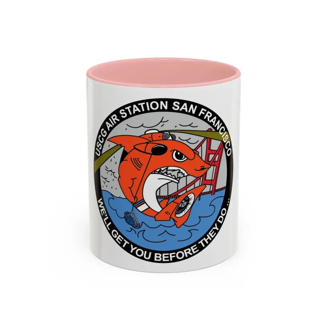 USCG Air Station San Francisco 2 (U.S. Coast Guard) Accent Coffee Mug 11oz Pink - Go Mug Yourself