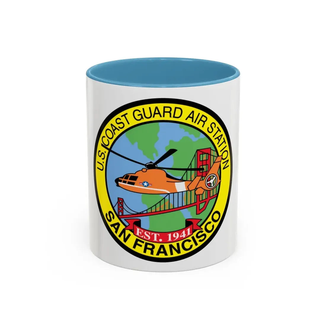 USCG Air Station San Francisco (U.S. Coast Guard) Accent Coffee Mug 11oz Light Blue - Go Mug Yourself