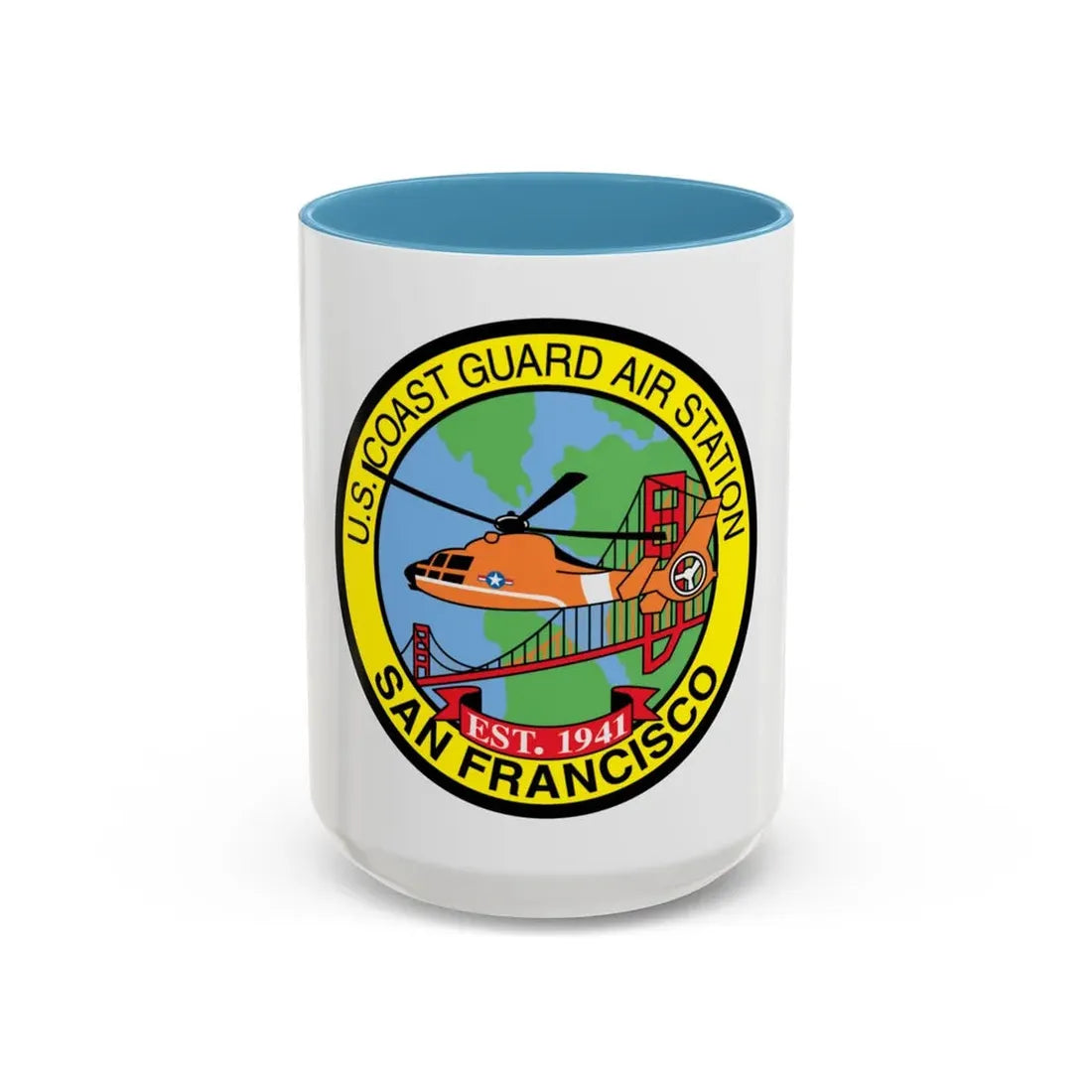 USCG Air Station San Francisco (U.S. Coast Guard) Accent Coffee Mug 15oz Light Blue - Go Mug Yourself