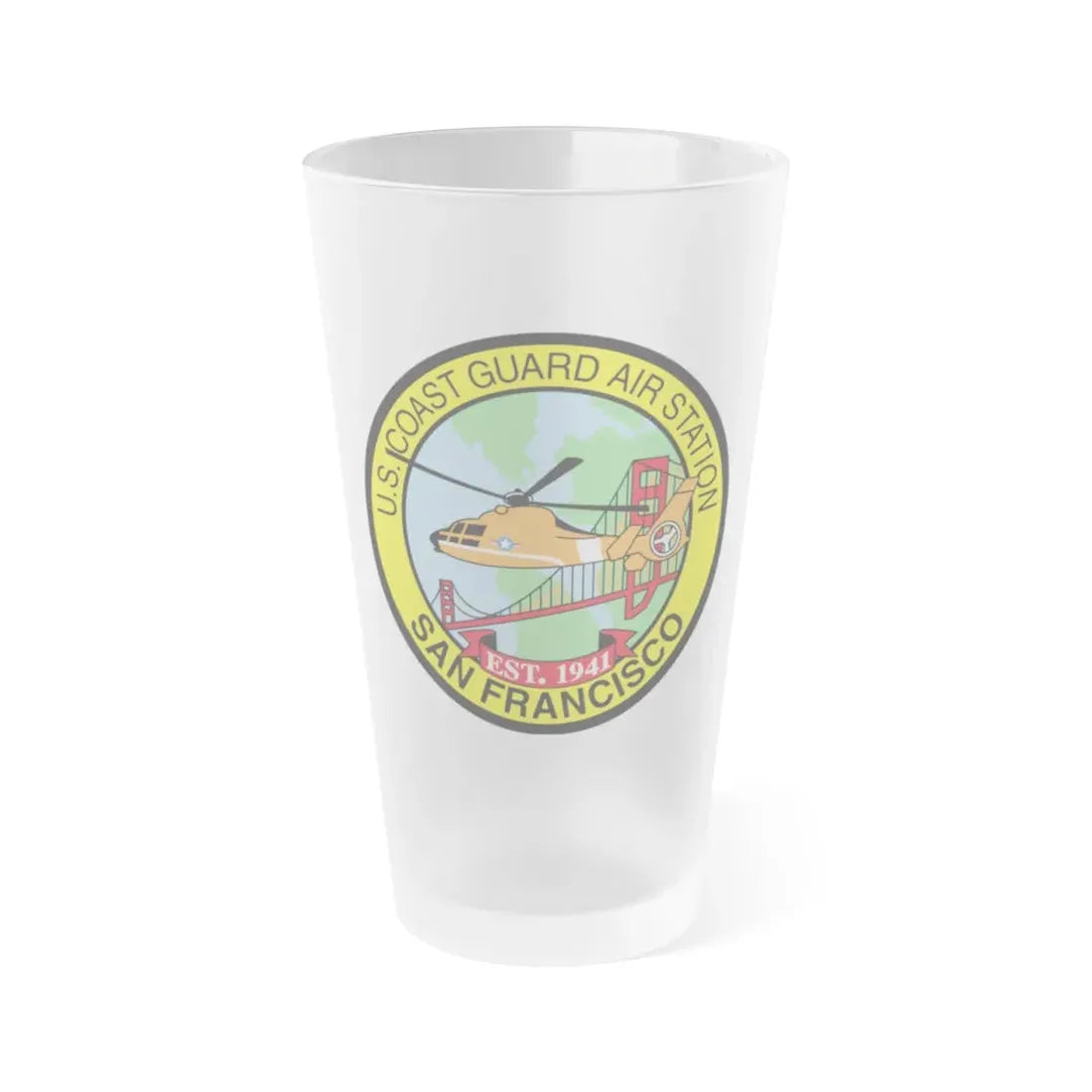 USCG Air Station San Francisco (U.S. Coast Guard) Frosted Pint Glass 16oz Default Title - Go Mug Yourself