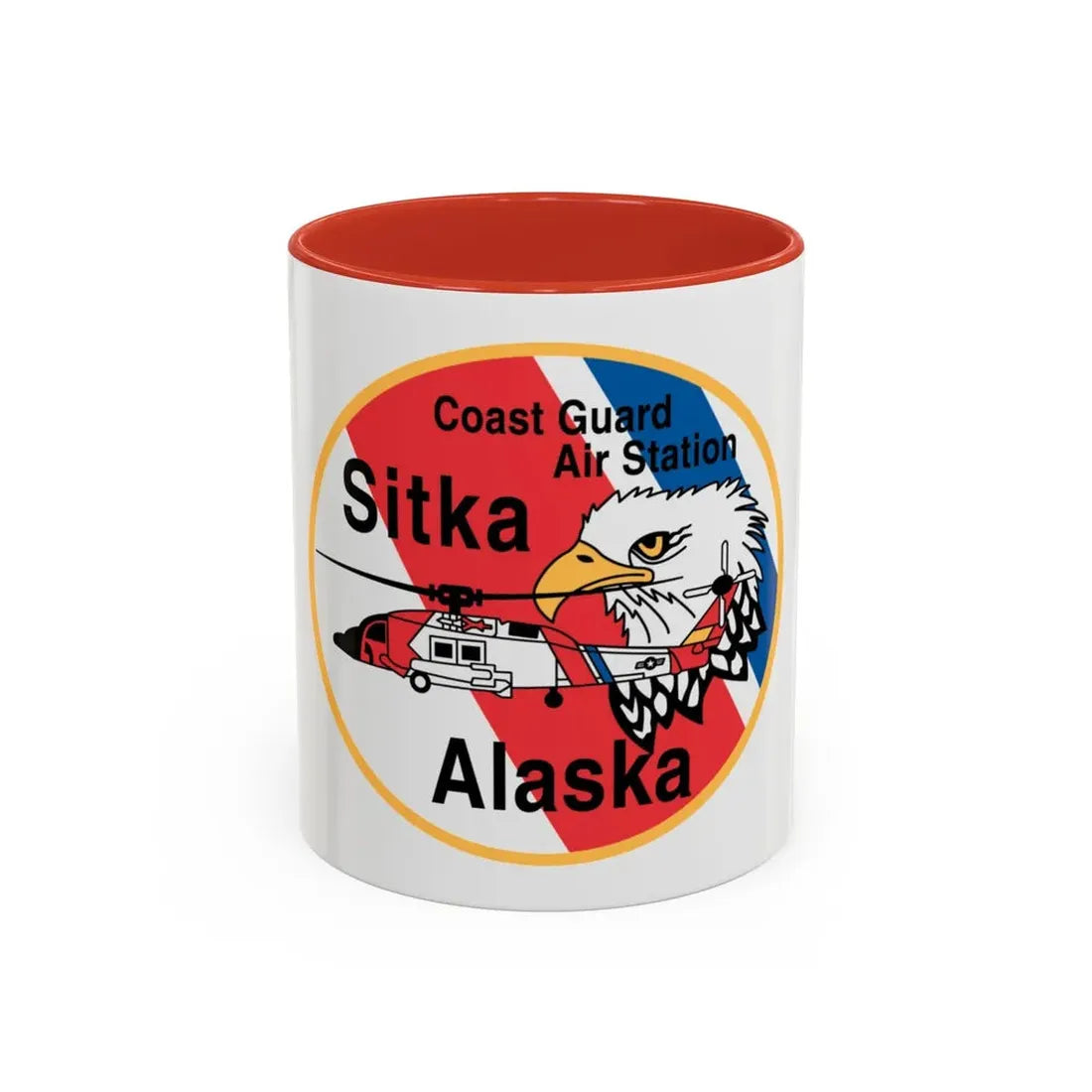 USCG Air Station Sitka (U.S. Coast Guard) Accent Coffee Mug 11oz Red - Go Mug Yourself