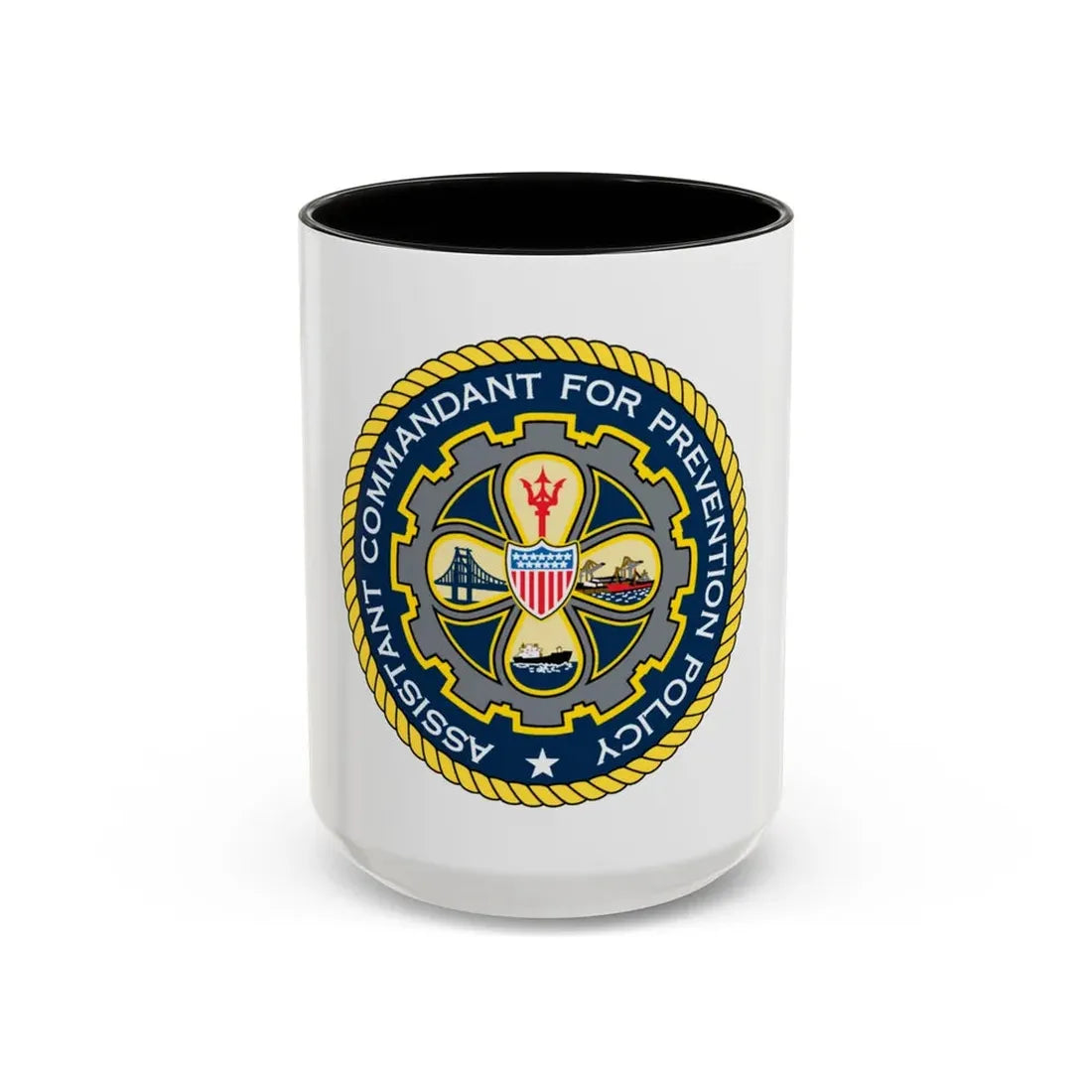 USCG Assistant Commandant for Prevention Policy (U.S. Coast Guard) Accent Coffee Mug 15oz Black - Go Mug Yourself