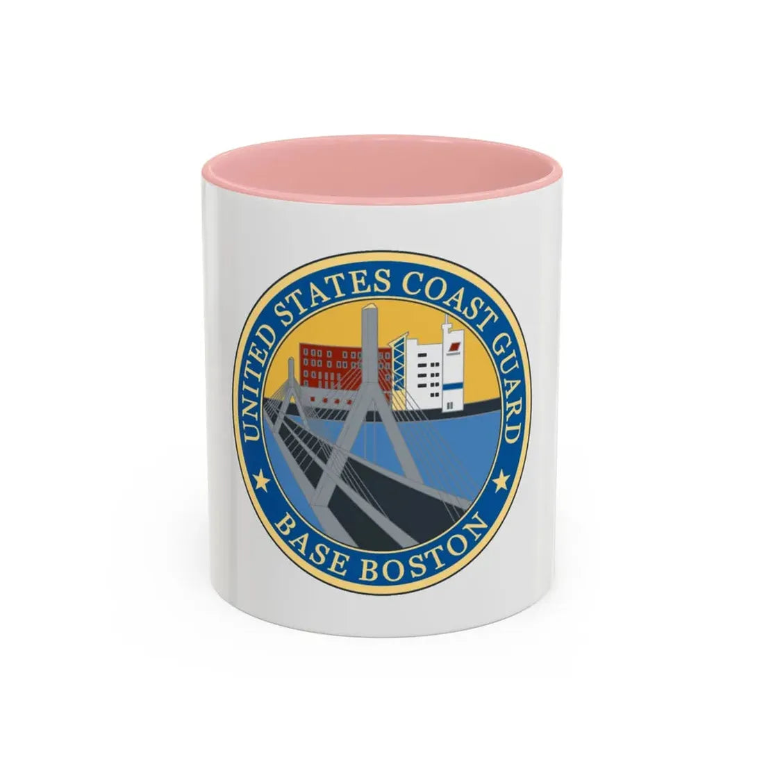 USCG Base Boston (U.S. Coast Guard) Accent Coffee Mug 11oz Pink - Go Mug Yourself