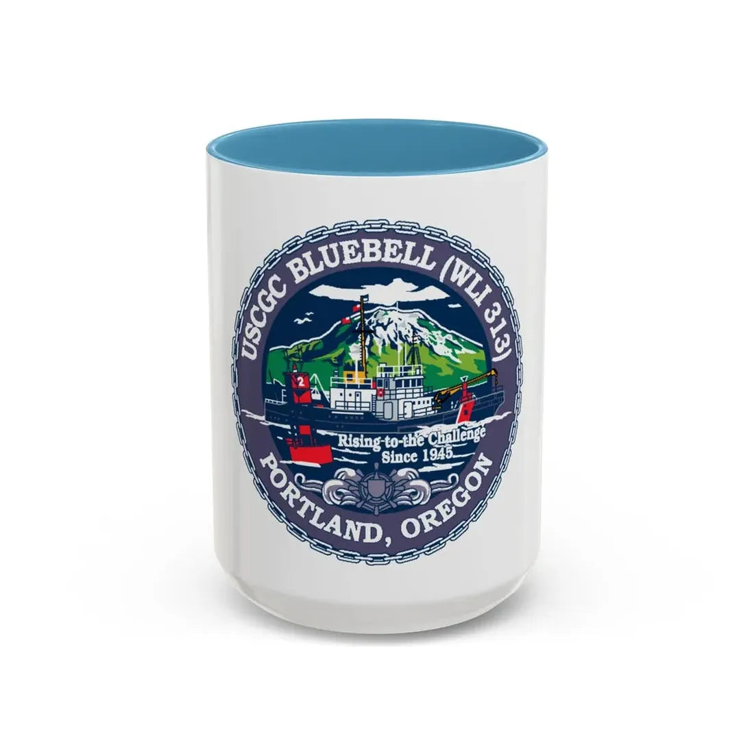 USCG Bluebell WLI 313 Portland Oregon (U.S. Coast Guard) Accent Coffee Mug 15oz Light Blue - Go Mug Yourself