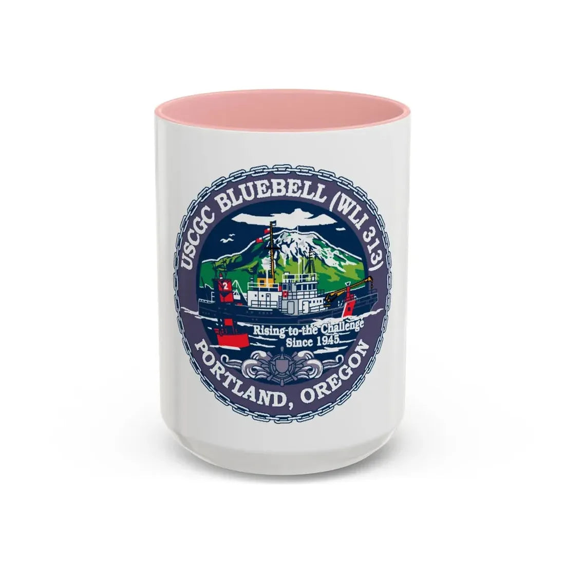 USCG Bluebell WLI 313 Portland Oregon (U.S. Coast Guard) Accent Coffee Mug 15oz Pink - Go Mug Yourself