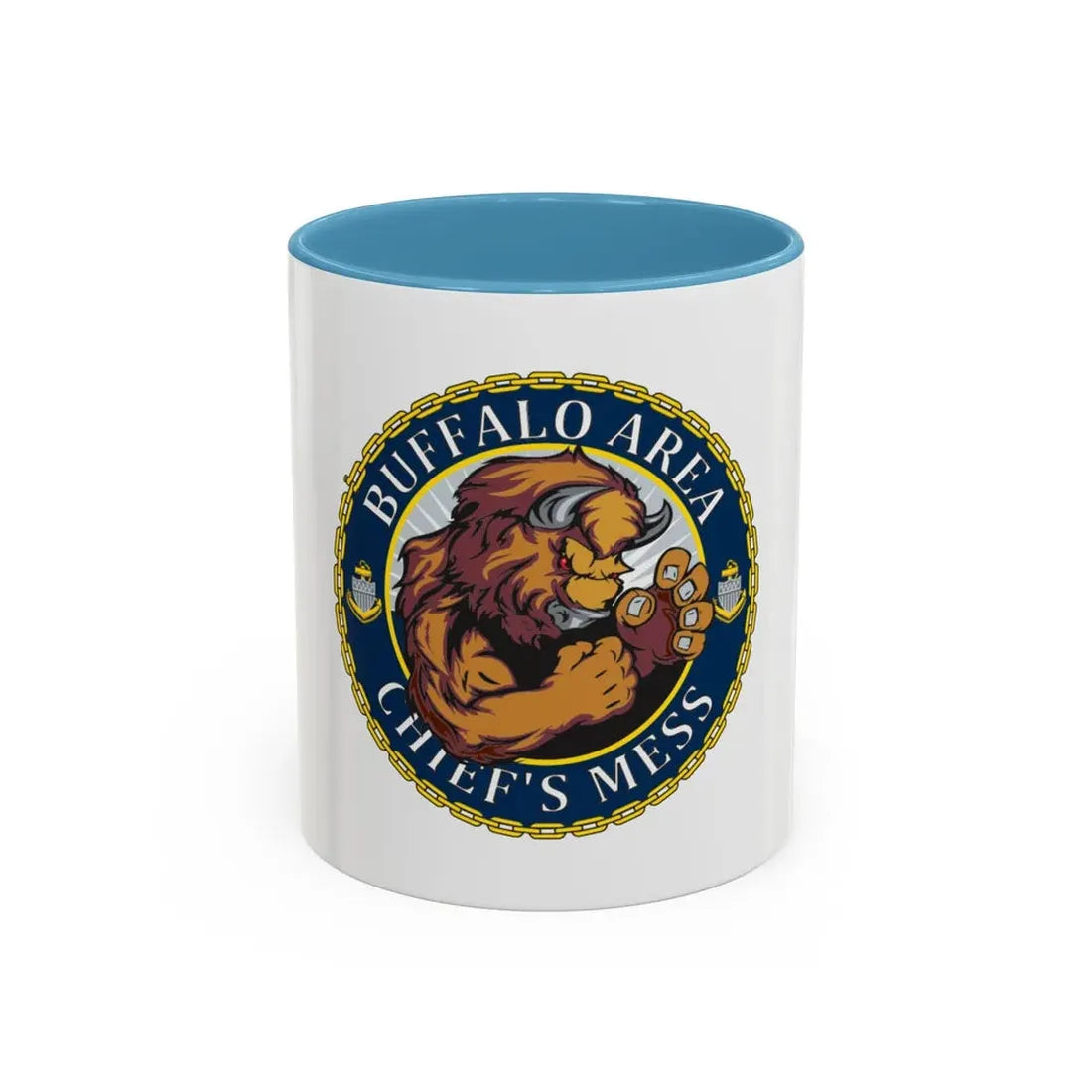 USCG Buffalo Area Cheifs Mess (U.S. Coast Guard) Accent Coffee Mug 11oz Light Blue - Go Mug Yourself