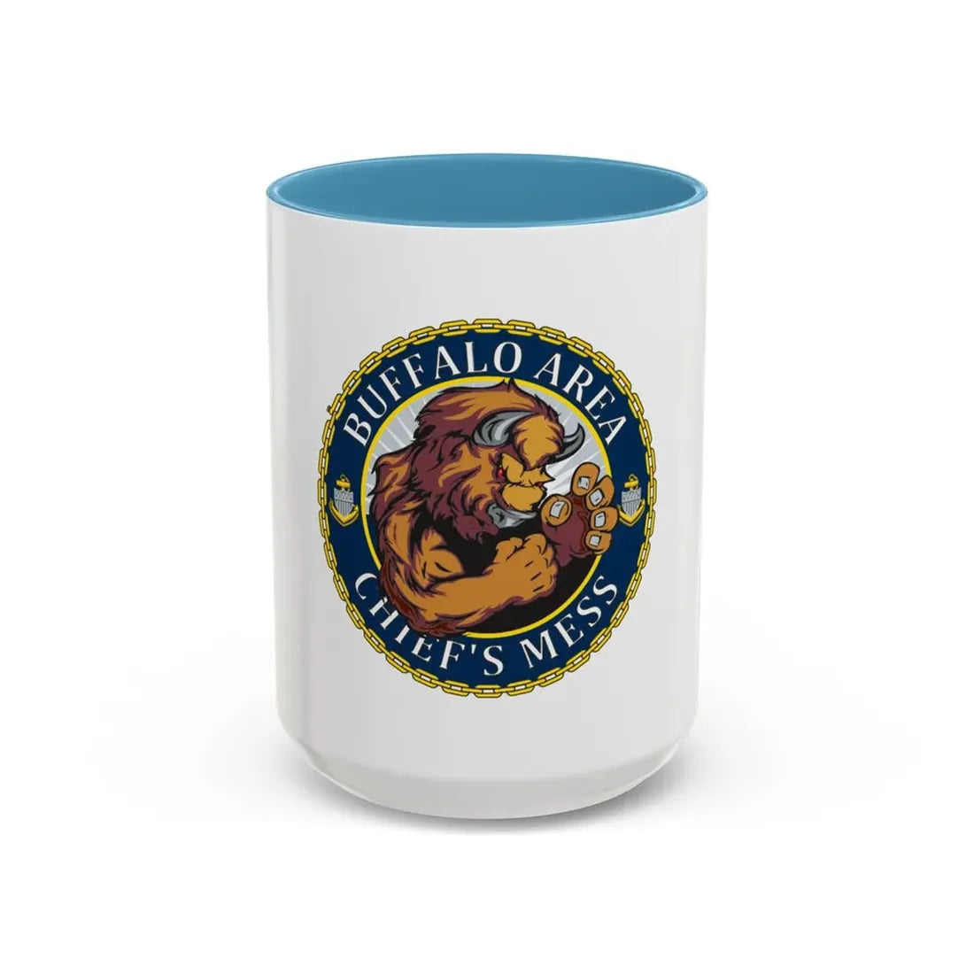 USCG Buffalo Area Cheifs Mess (U.S. Coast Guard) Accent Coffee Mug 15oz Light Blue - Go Mug Yourself