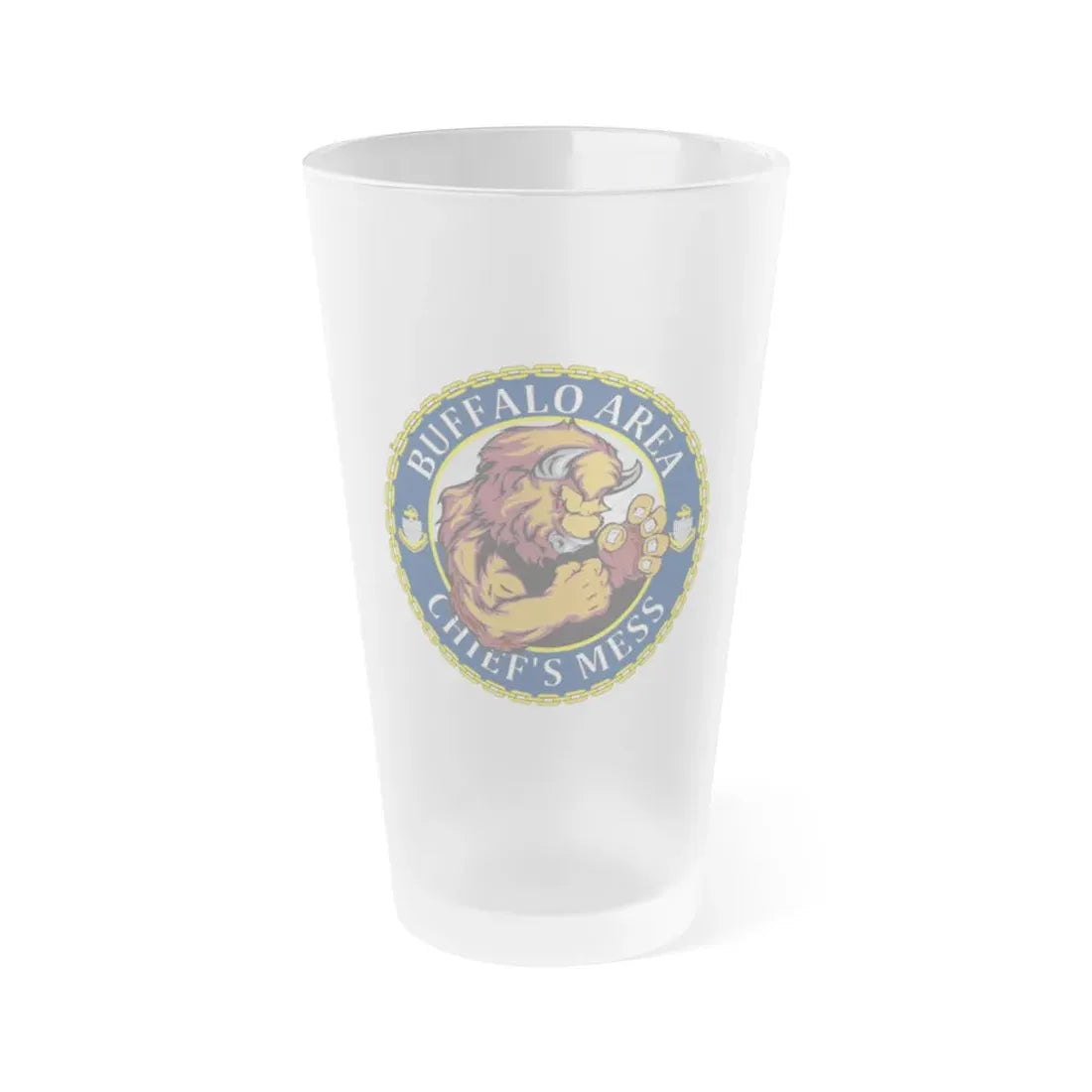 USCG Buffalo Area Cheifs Mess (U.S. Coast Guard) Frosted Pint Glass 16oz Default Title - Go Mug Yourself