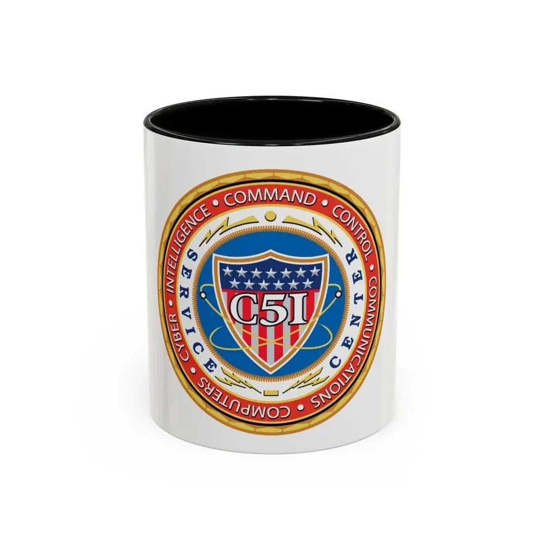 USCG C51SC (U.S. Coast Guard) Accent Coffee Mug 11oz Black - Go Mug Yourself