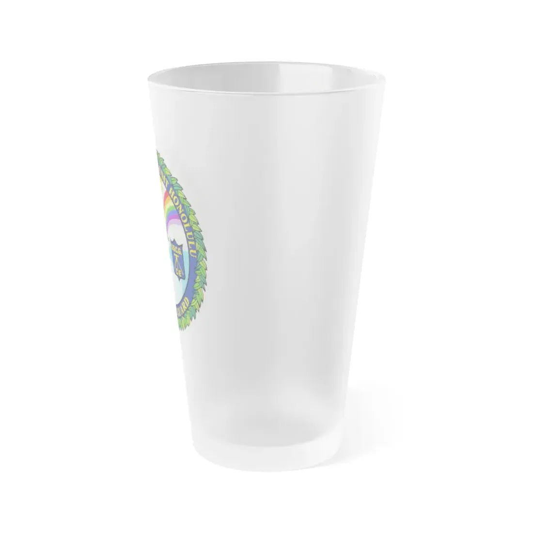 USCG CE Unit Honolulu (U.S. Coast Guard) Frosted Pint Glass 16oz - Go Mug Yourself