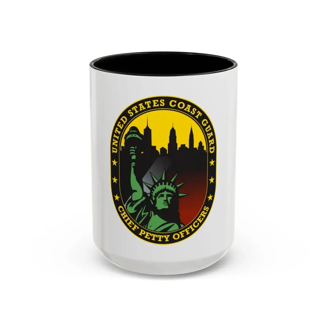 USCG Chief Petty Officer CPO (U.S. Coast Guard) Accent Coffee Mug 15oz Black - Go Mug Yourself