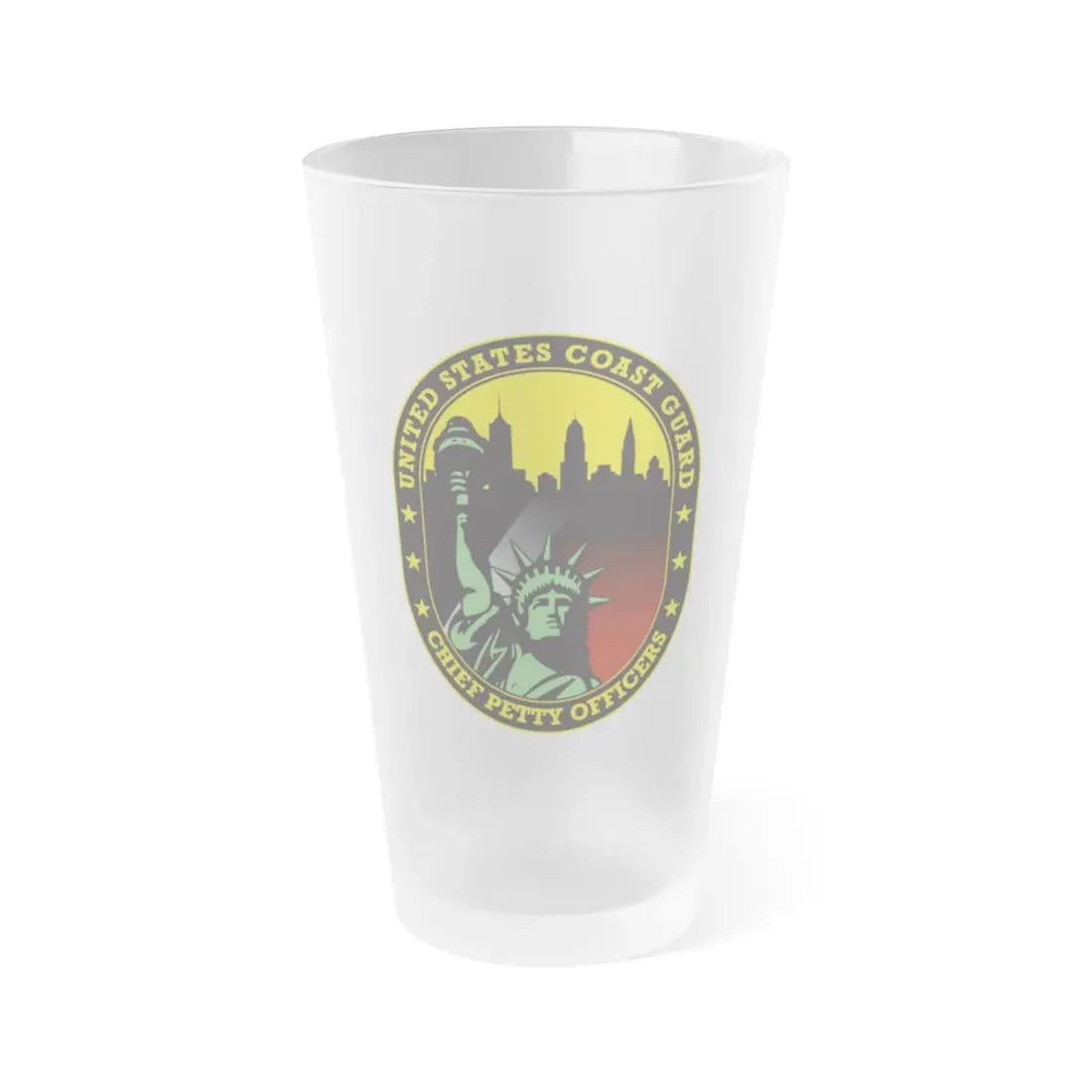 USCG Chief Petty Officer CPO (U.S. Coast Guard) Frosted Pint Glass 16oz Default Title - Go Mug Yourself