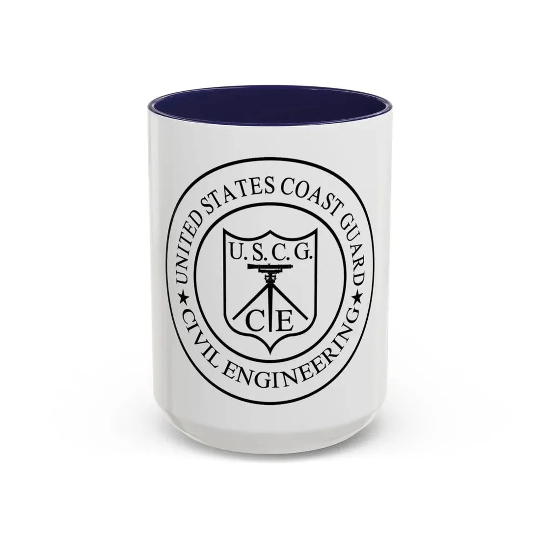 USCG Civil Engineering (U.S. Coast Guard) Accent Coffee Mug 15oz Navy - Go Mug Yourself