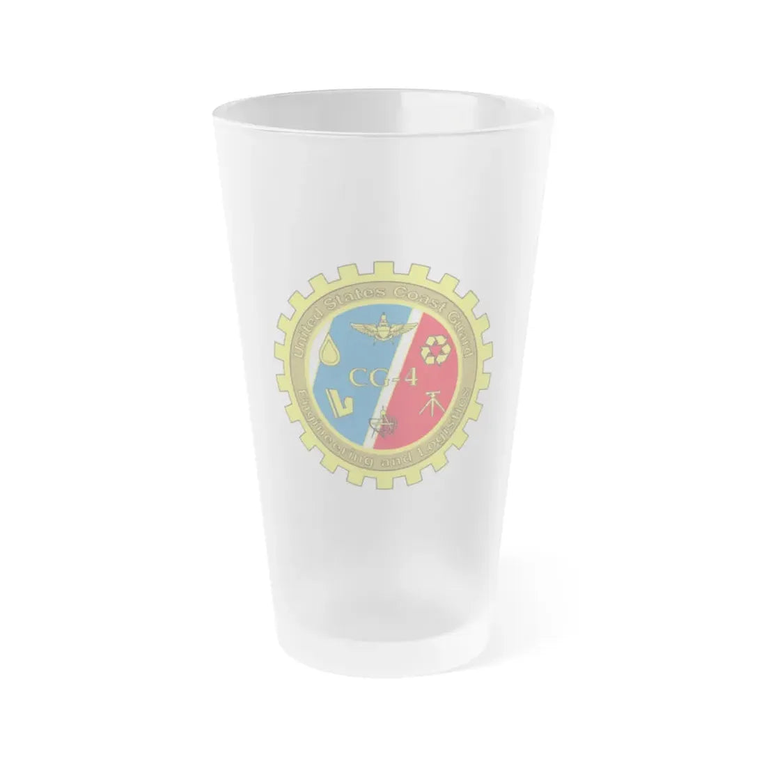 USCG COMDT CG 4 (U.S. Coast Guard) Frosted Pint Glass 16oz Default Title - Go Mug Yourself