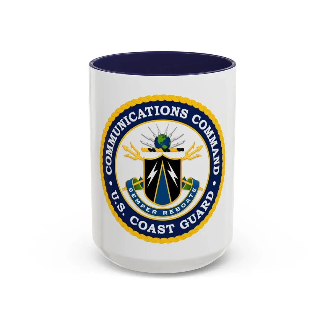 USCG Communications Command (U.S. Coast Guard) Accent Coffee Mug 15oz Navy - Go Mug Yourself