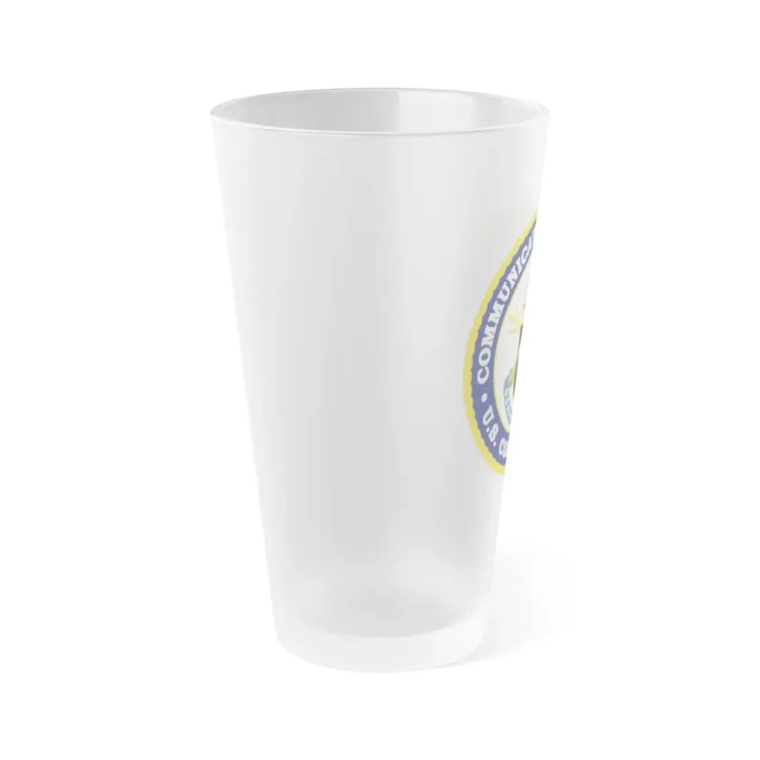 USCG Communications Command (U.S. Coast Guard) Frosted Pint Glass 16oz - Go Mug Yourself