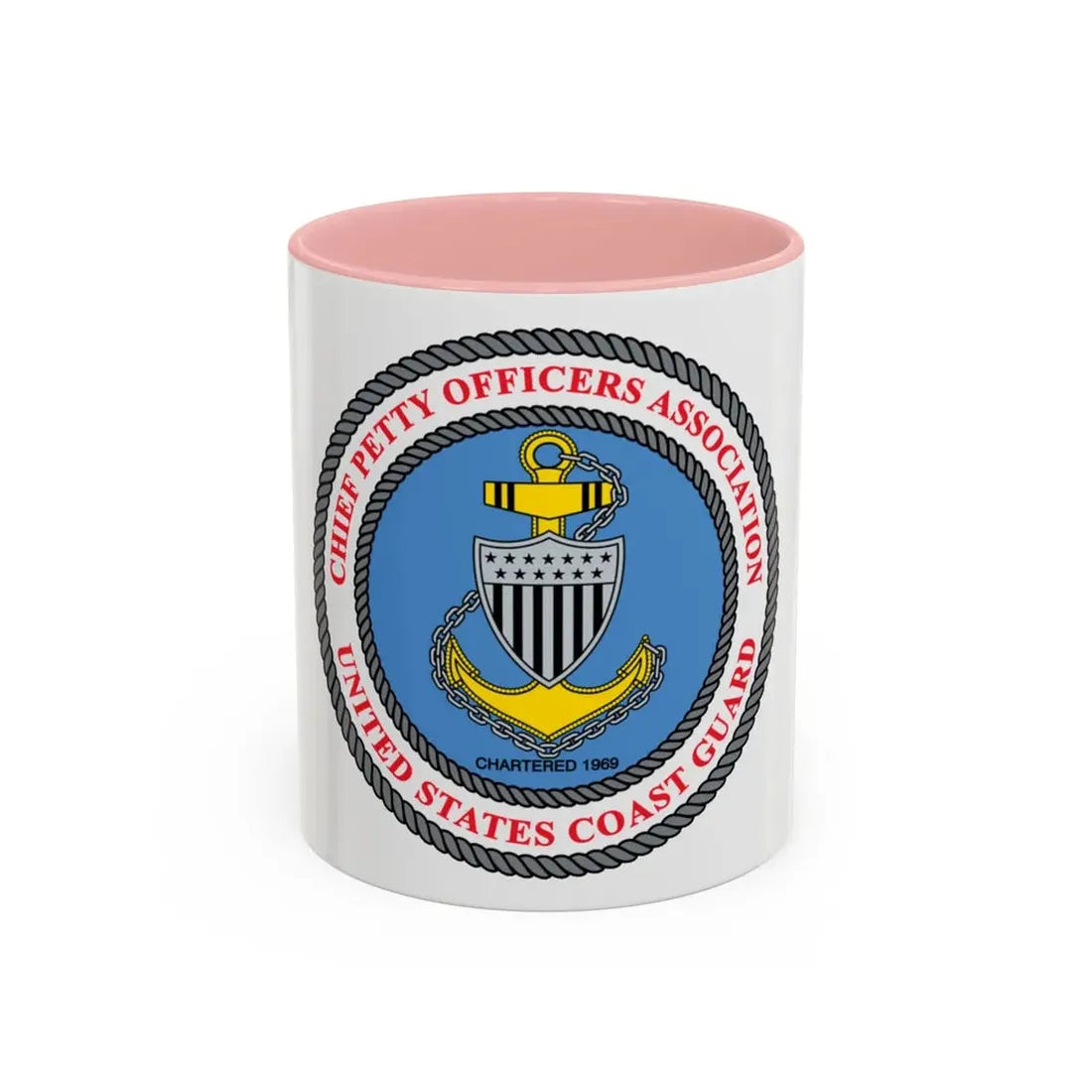 USCG CPOA (U.S. Coast Guard) Accent Coffee Mug 11oz Pink - Go Mug Yourself