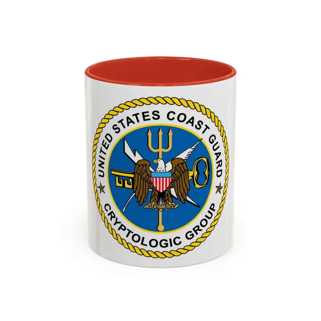 USCG Cryptologic Group (U.S. Coast Guard) Accent Coffee Mug 11oz Red - Go Mug Yourself