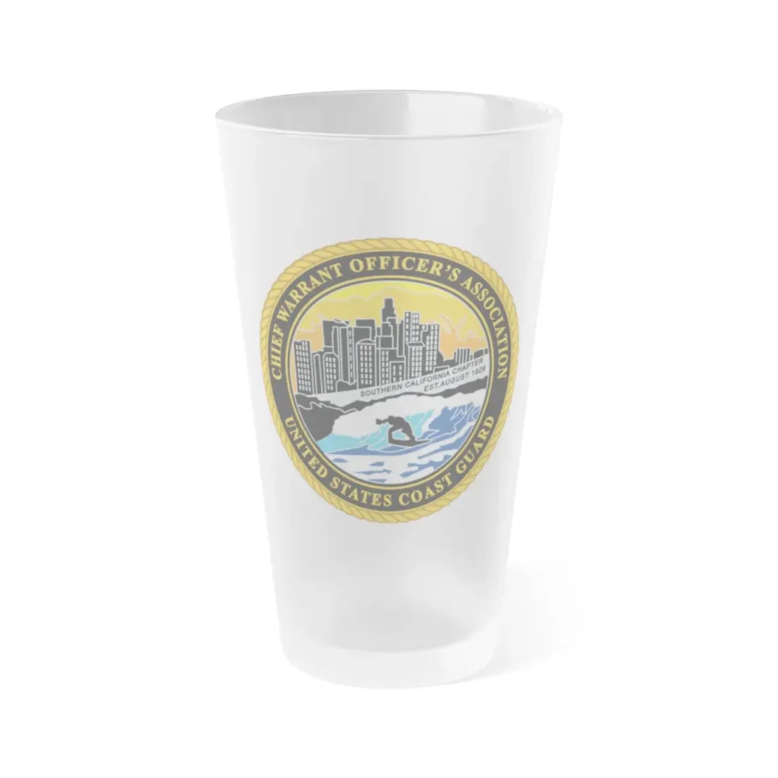 USCG CWO Assoc Surfer (U.S. Coast Guard) Frosted Pint Glass 16oz Default Title - Go Mug Yourself