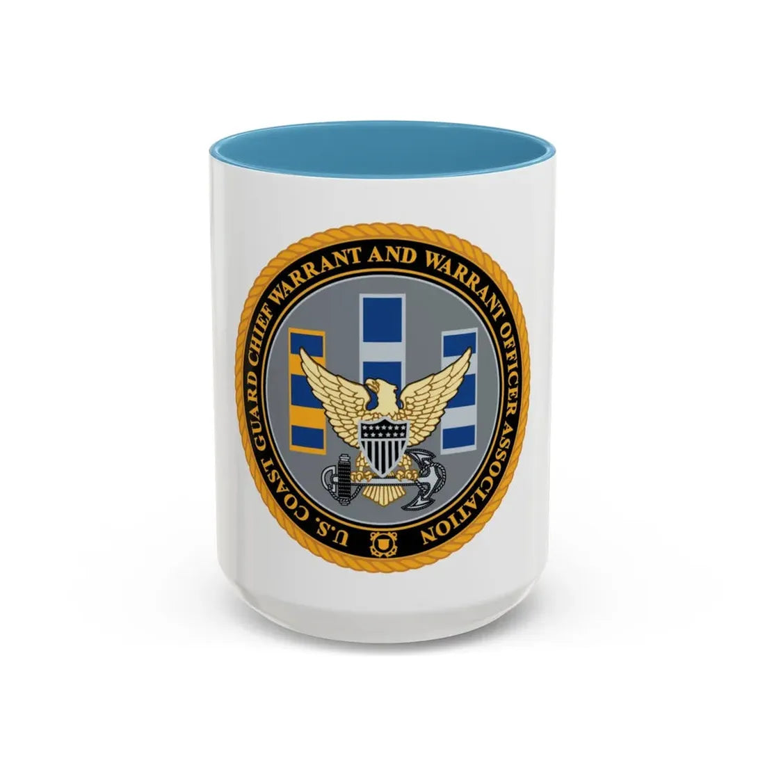 USCG CWO (U.S. Coast Guard) Accent Coffee Mug 15oz Light Blue - Go Mug Yourself