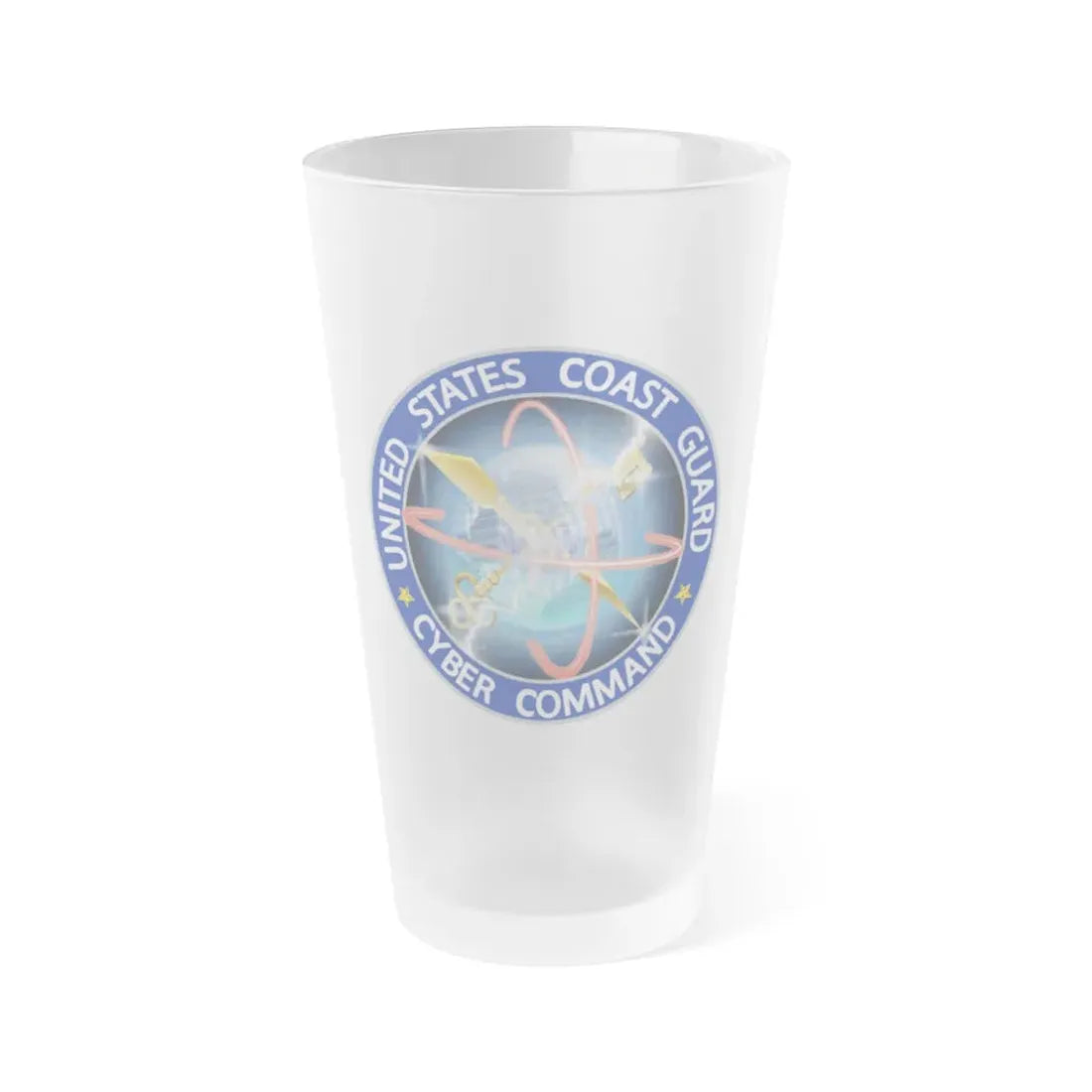 USCG Cyber Command (U.S. Coast Guard) Frosted Pint Glass 16oz Default Title - Go Mug Yourself