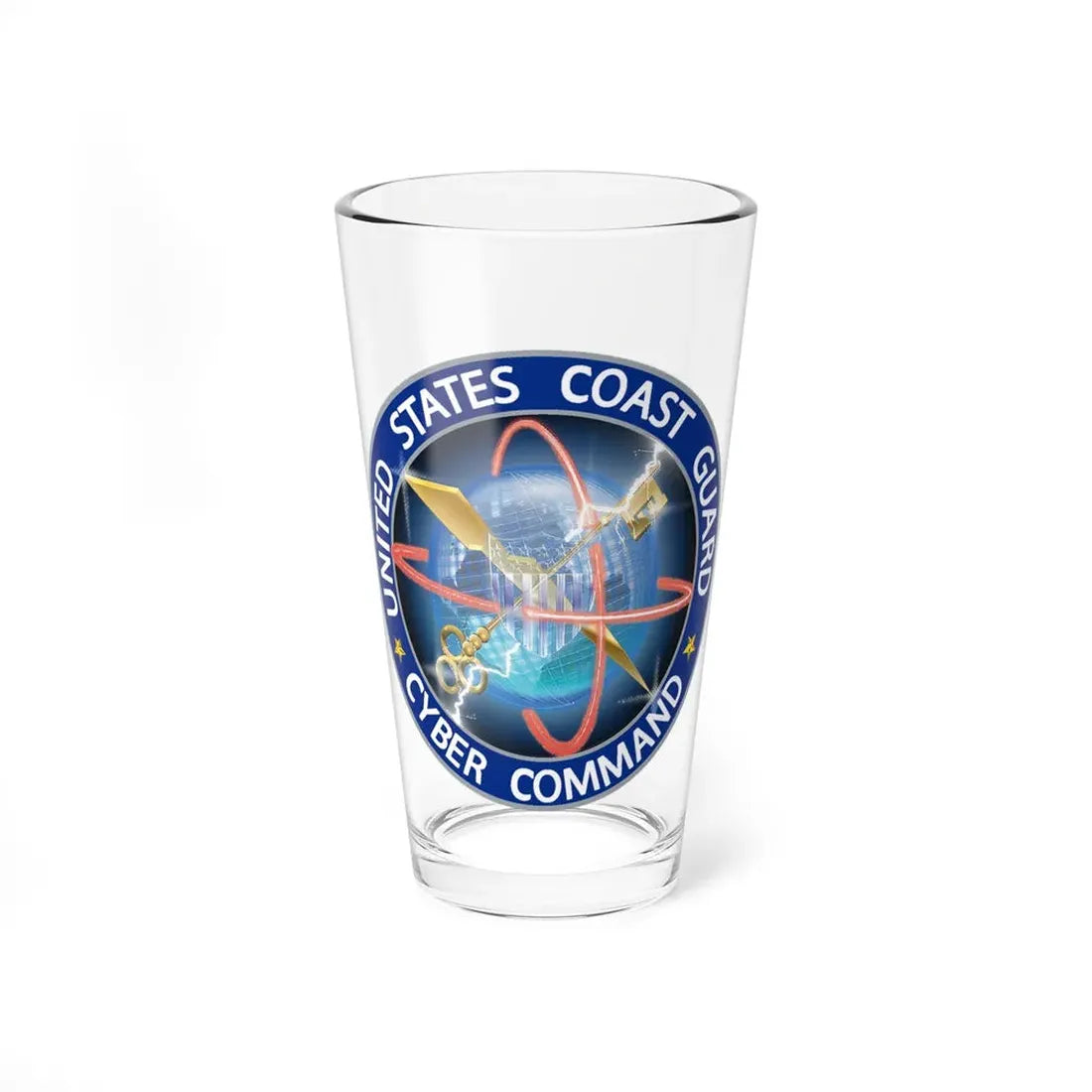 USCG Cyber Command (U.S. Coast Guard) Pint Glass 16oz 16oz - Go Mug Yourself