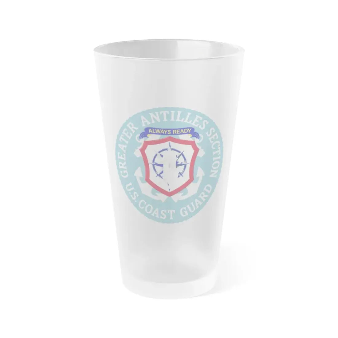USCG Greater Antilles Section (U.S. Coast Guard) Frosted Pint Glass 16oz Default Title - Go Mug Yourself