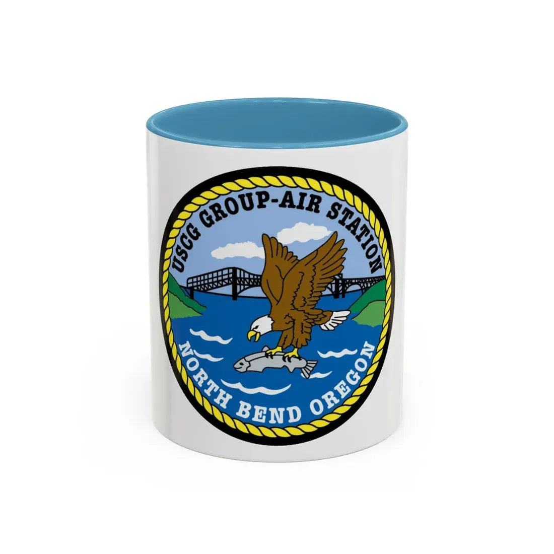 USCG Group Air Station North Bend (U.S. Coast Guard) Accent Coffee Mug 11oz Light Blue - Go Mug Yourself