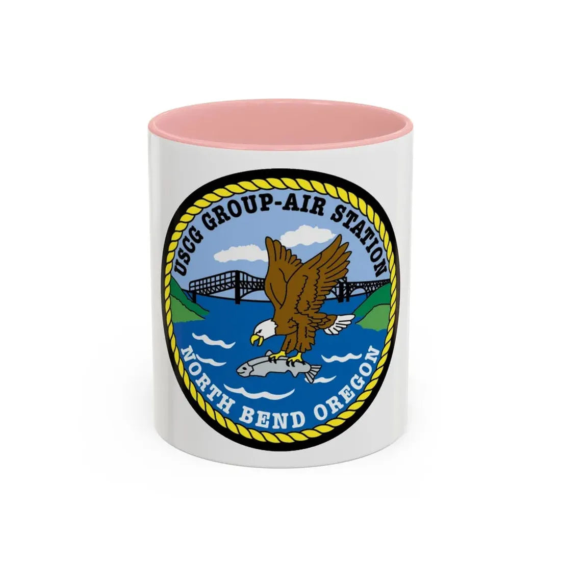 USCG Group Air Station North Bend (U.S. Coast Guard) Accent Coffee Mug 11oz Pink - Go Mug Yourself