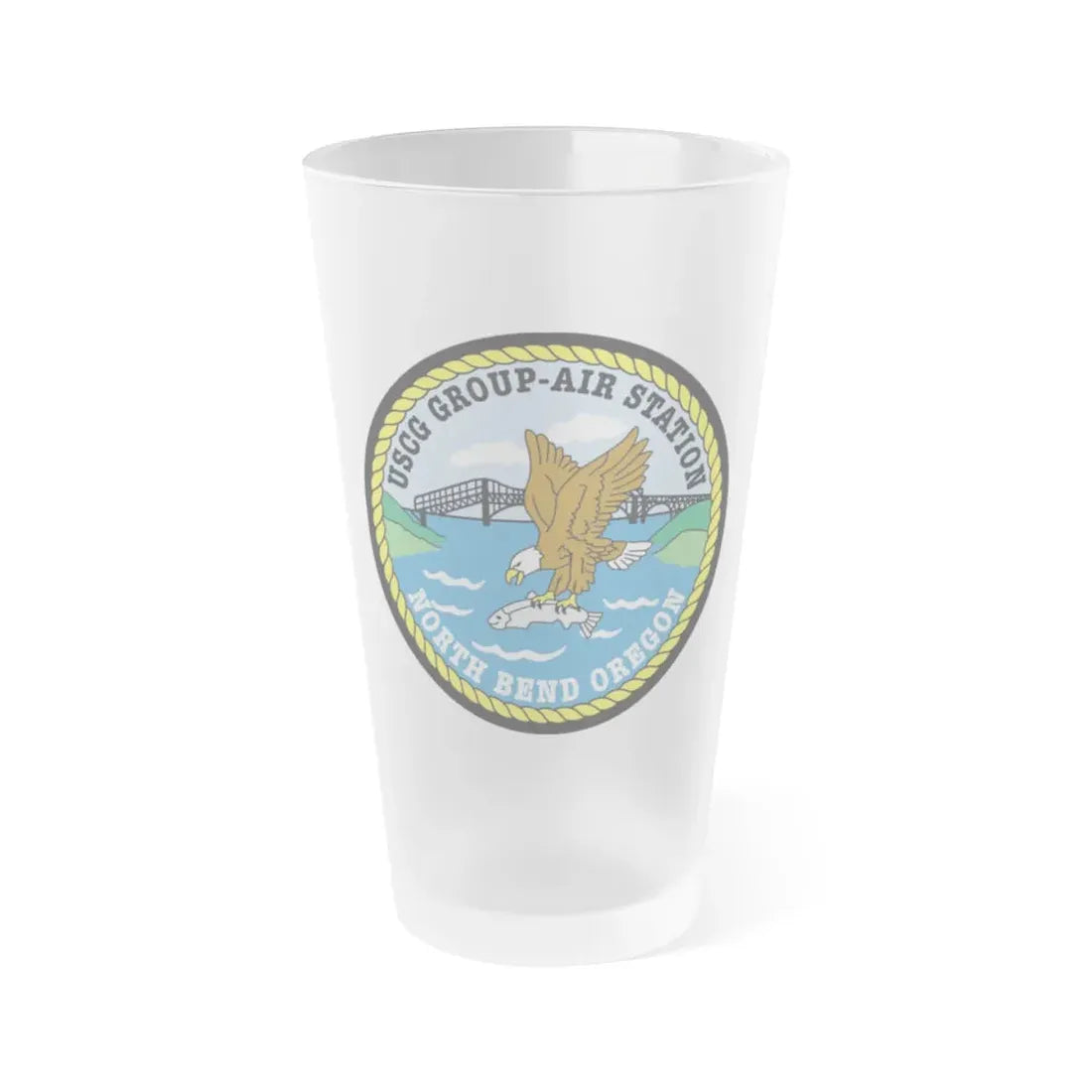 USCG Group Air Station North Bend (U.S. Coast Guard) Frosted Pint Glass 16oz Default Title - Go Mug Yourself